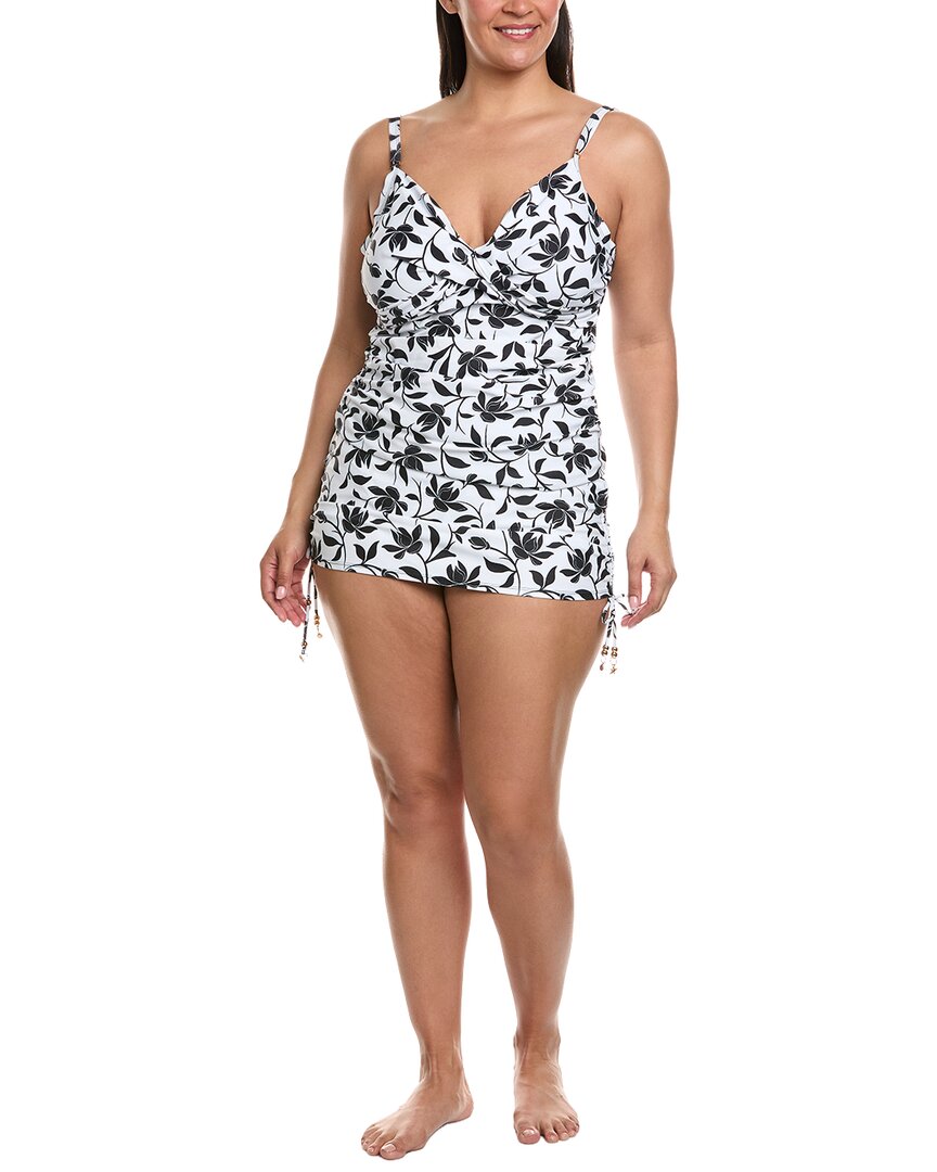 Nicole Miller Nicole Miller 2Pc Tankini & Ruched Swim Skirt Set
