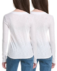 James Perse 2Pk Relaxed V-Neck T-Shirt