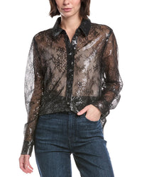 7 For All Mankind Sheer Lace Shirt