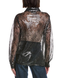 7 For All Mankind Sheer Lace Shirt