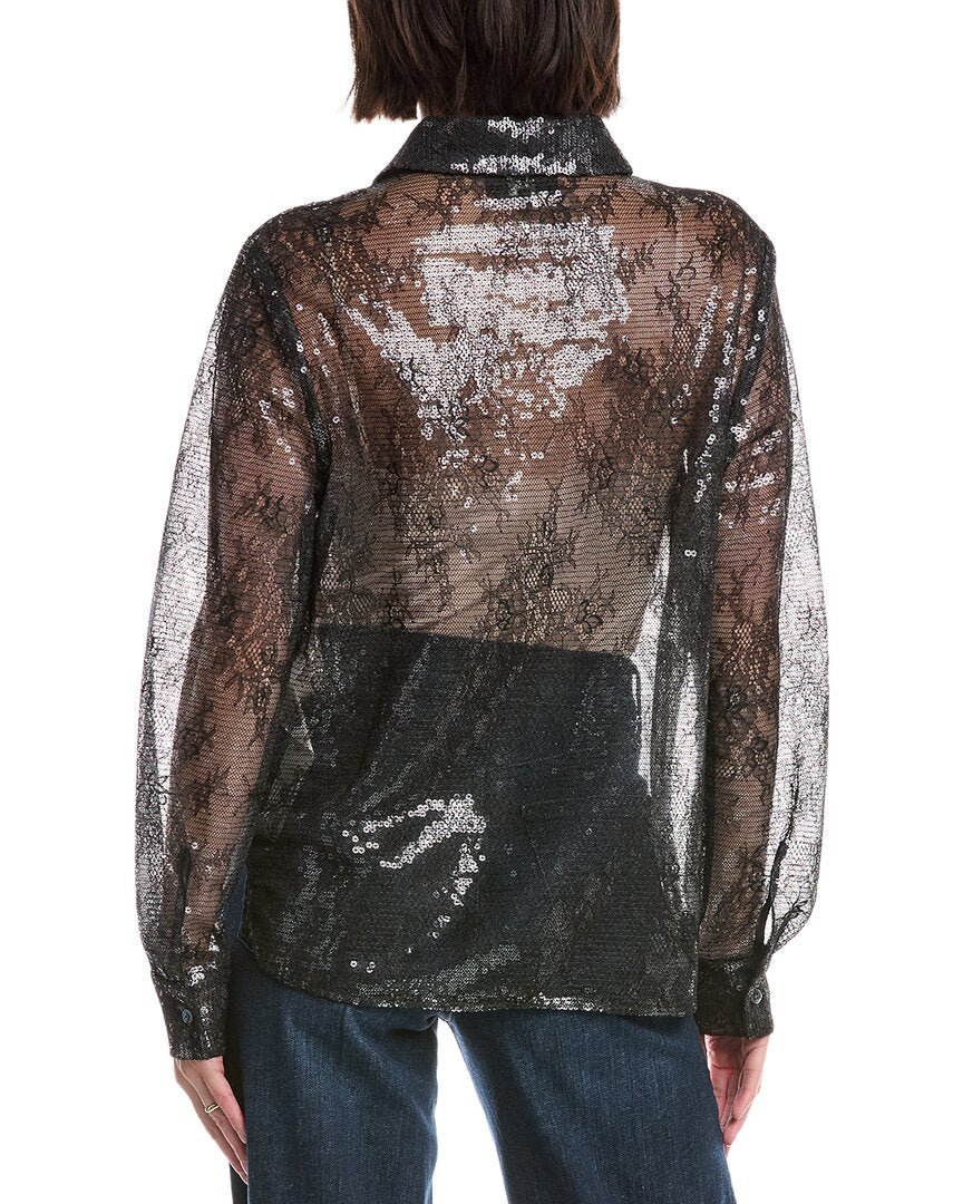 7 For All Mankind Sheer Lace Shirt