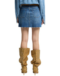 7 For All Mankind Mini Skirt Dress Linen-Blend Dress