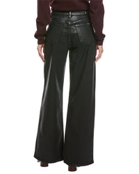 7 For All Mankind Lotta Coated Black Wide Leg Jean
