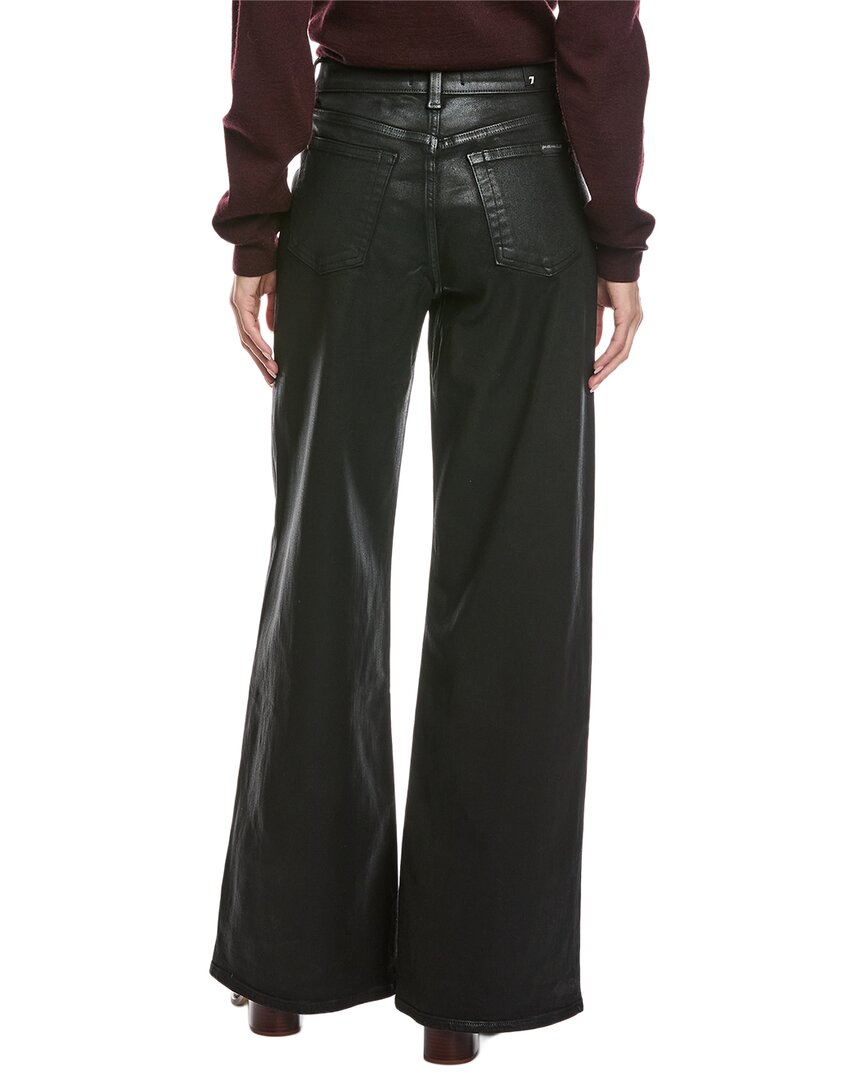 7 For All Mankind Lotta Coated Black Wide Leg Jean
