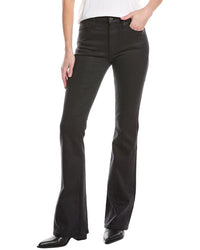 Hudson Jeans Barbara High-Rise Black Snake Coated Bootcut Jean