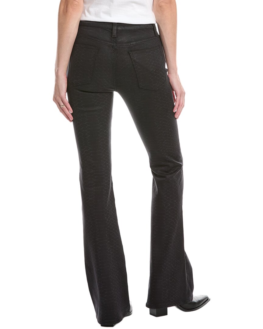 Hudson Jeans Barbara High-Rise Black Snake Coated Bootcut Jean