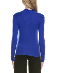 Sofiacashmere Modern Faux Wrap Wool & Cashmere-Blend Sweater