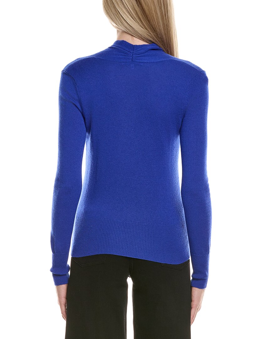 Sofiacashmere Modern Faux Wrap Wool & Cashmere-Blend Sweater