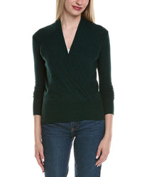 Sofiacashmere Modern Faux Wrap Wool & Cashmere-Blend Sweater