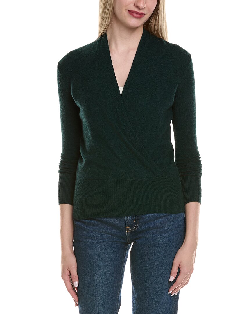 Sofiacashmere Modern Faux Wrap Wool & Cashmere-Blend Sweater