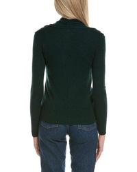 Sofiacashmere Modern Faux Wrap Wool & Cashmere-Blend Sweater