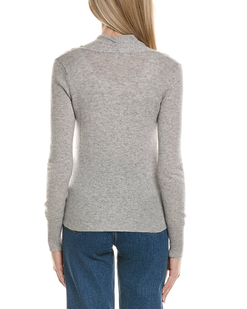 Sofiacashmere Modern Faux Wrap Wool & Cashmere-Blend Sweater