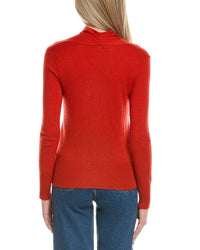 Sofiacashmere Modern Faux Wrap Wool & Cashmere-Blend Sweater