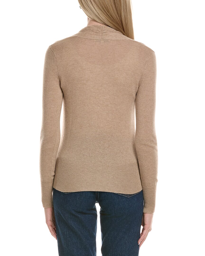 Sofiacashmere Modern Faux Wrap Wool & Cashmere-Blend Sweater