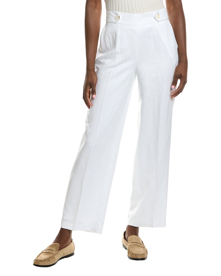 Anne Klein High Rise Linen-Blend Wide Leg Pant