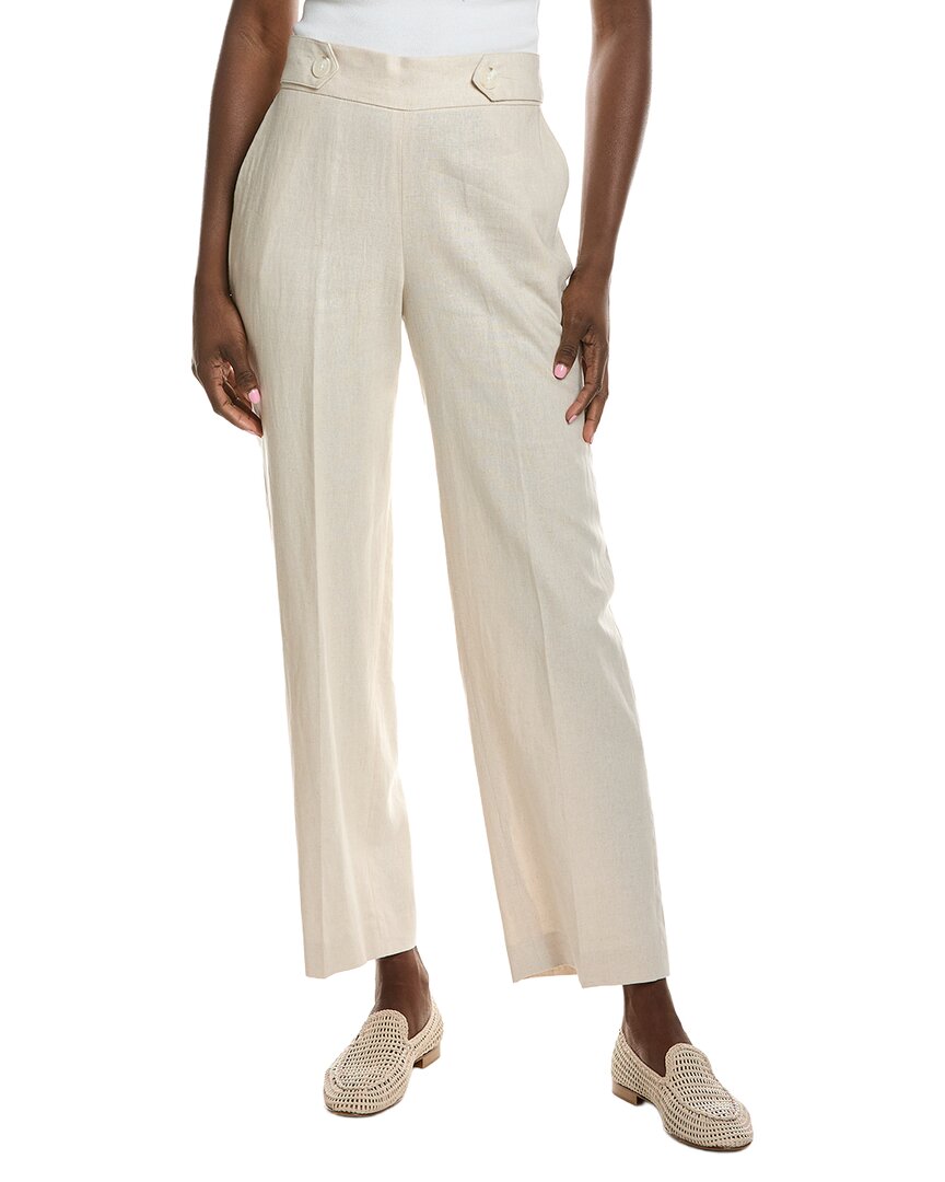 Anne Klein High Rise Linen-Blend Wide Leg Pant