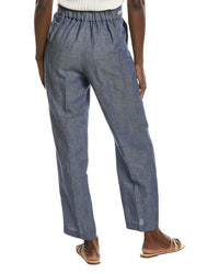 Anne Klein High Rise Linen-Blend Wide Leg Pant