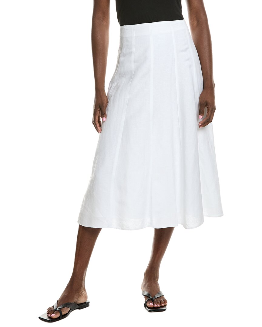 Anne Klein Linen-Blend Paneled A-Line Midi Skirt