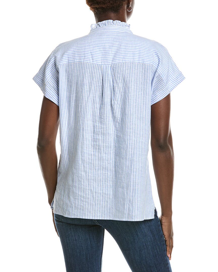 Anne Klein Ruffle Linen-Blend Top