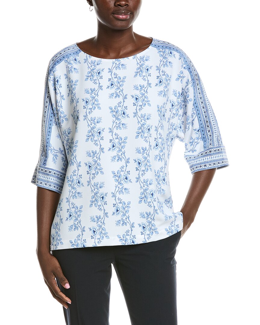 Anne Klein 3/4-Sleeve Bateau Neck Blouse
