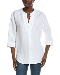 Anne Klein V-Neck Linen-Blend Tunic