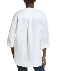 Anne Klein V-Neck Linen-Blend Tunic