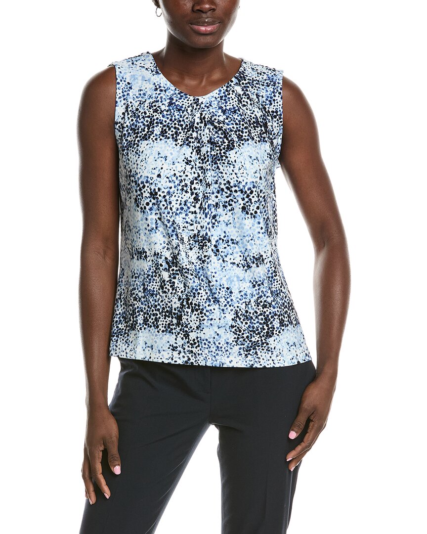 Anne Klein Asymmetrical Pleat Neck Shell