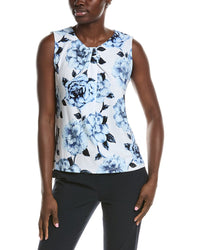Anne Klein Asymmetrical Pleat Neck Shell
