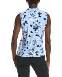 Anne Klein Printed Triple Pleat Top