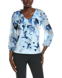 Anne Klein Cascade Ruffle Front Top