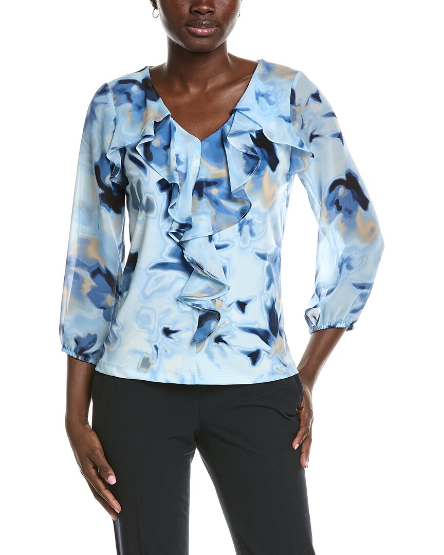 Anne Klein Cascade Ruffle Front Top