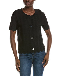 Anne Klein Zig Zag Short Sleeve Cardigan