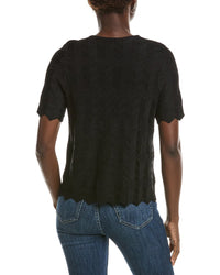 Anne Klein Zig Zag Short Sleeve Cardigan