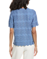 Anne Klein Zig Zag Short Sleeve Cardigan