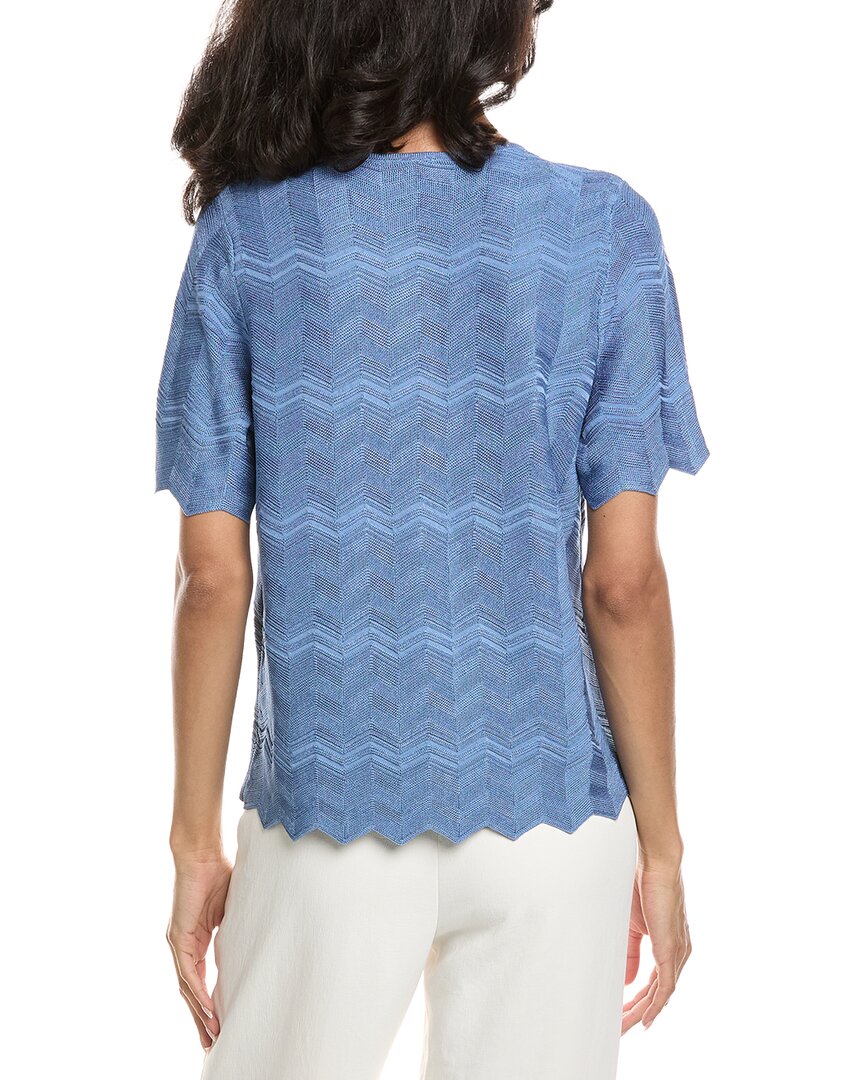 Anne Klein Zig Zag Short Sleeve Cardigan