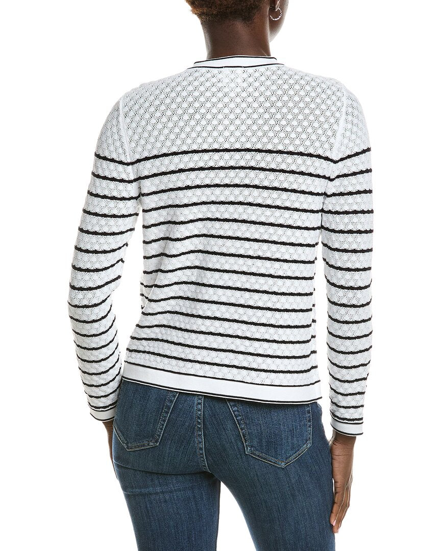 Anne Klein Stitch Stripe Cardigan