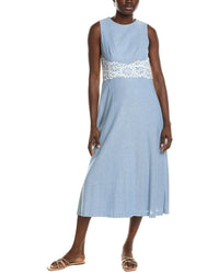 Anne Klein Linen-Blend Midi Dress