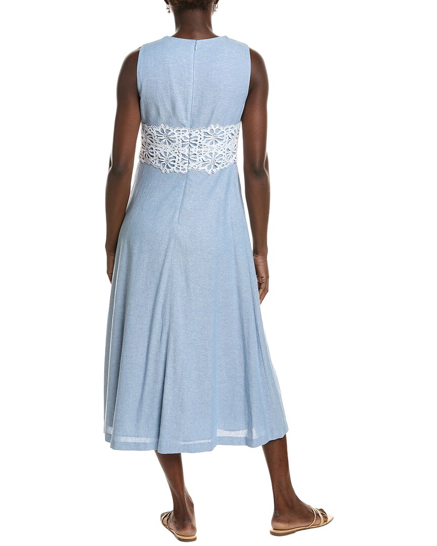 Anne Klein Linen-Blend Midi Dress