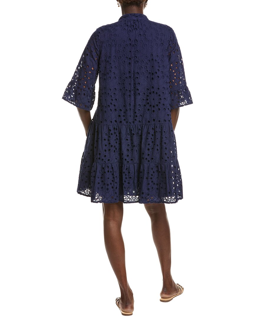 Anne Klein Stand Collar Tiered Shirtdress
