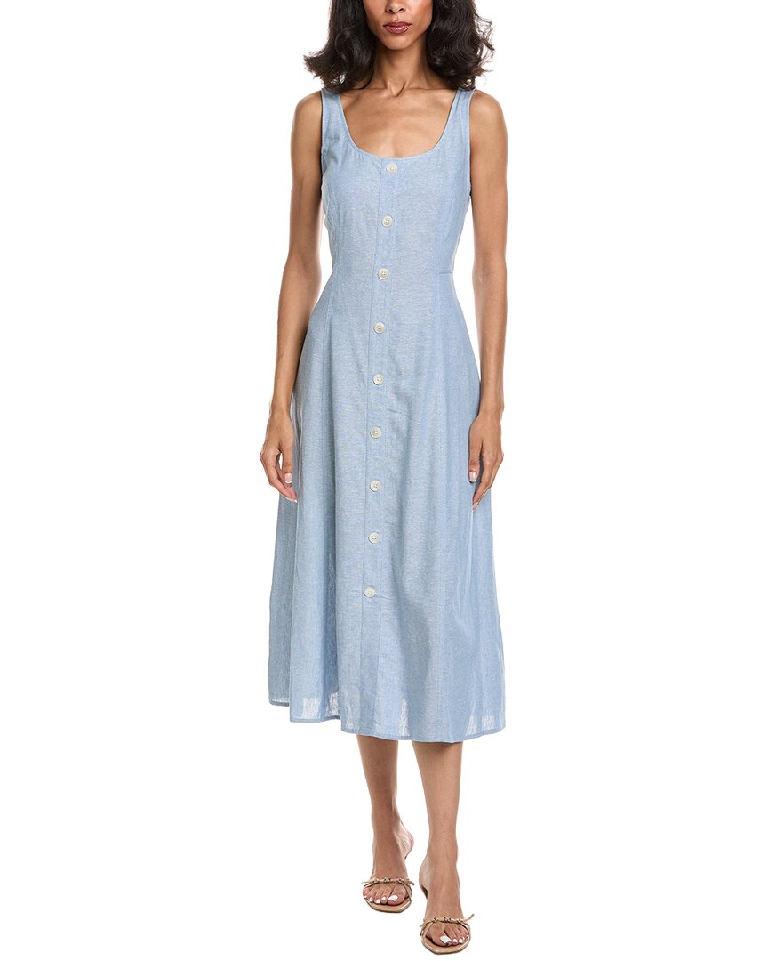 Anne Klein Linen-Blend Tank Midi Dress