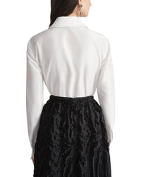 Lafayette 148 New York Collared Wrap Front Bodysuit