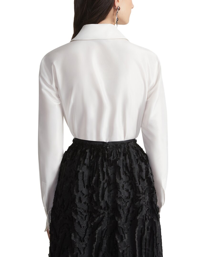 Lafayette 148 New York Collared Wrap Front Bodysuit