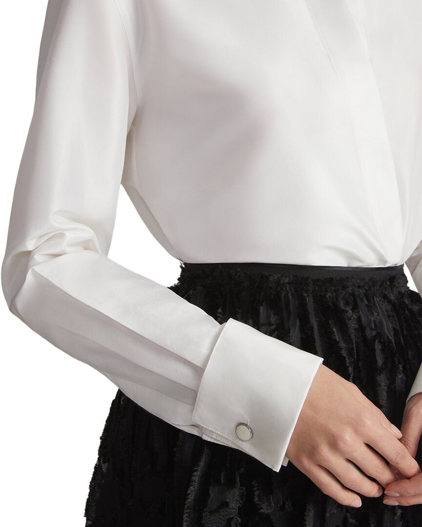 Lafayette 148 New York Collared Wrap Front Bodysuit
