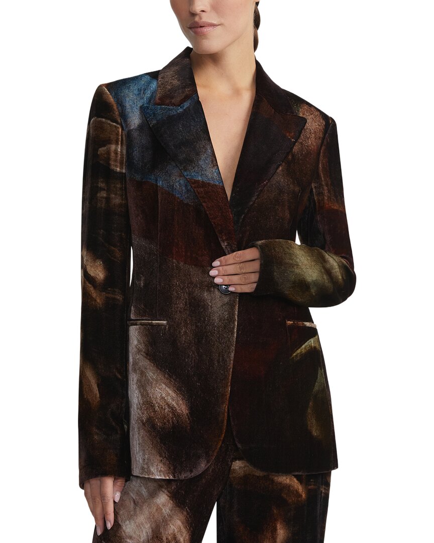 Lafayette 148 New York Peak Lapel Tailored Silk-Blend Blazer