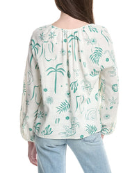 Electric & Rose Meridian Tie Linen-Blend Top