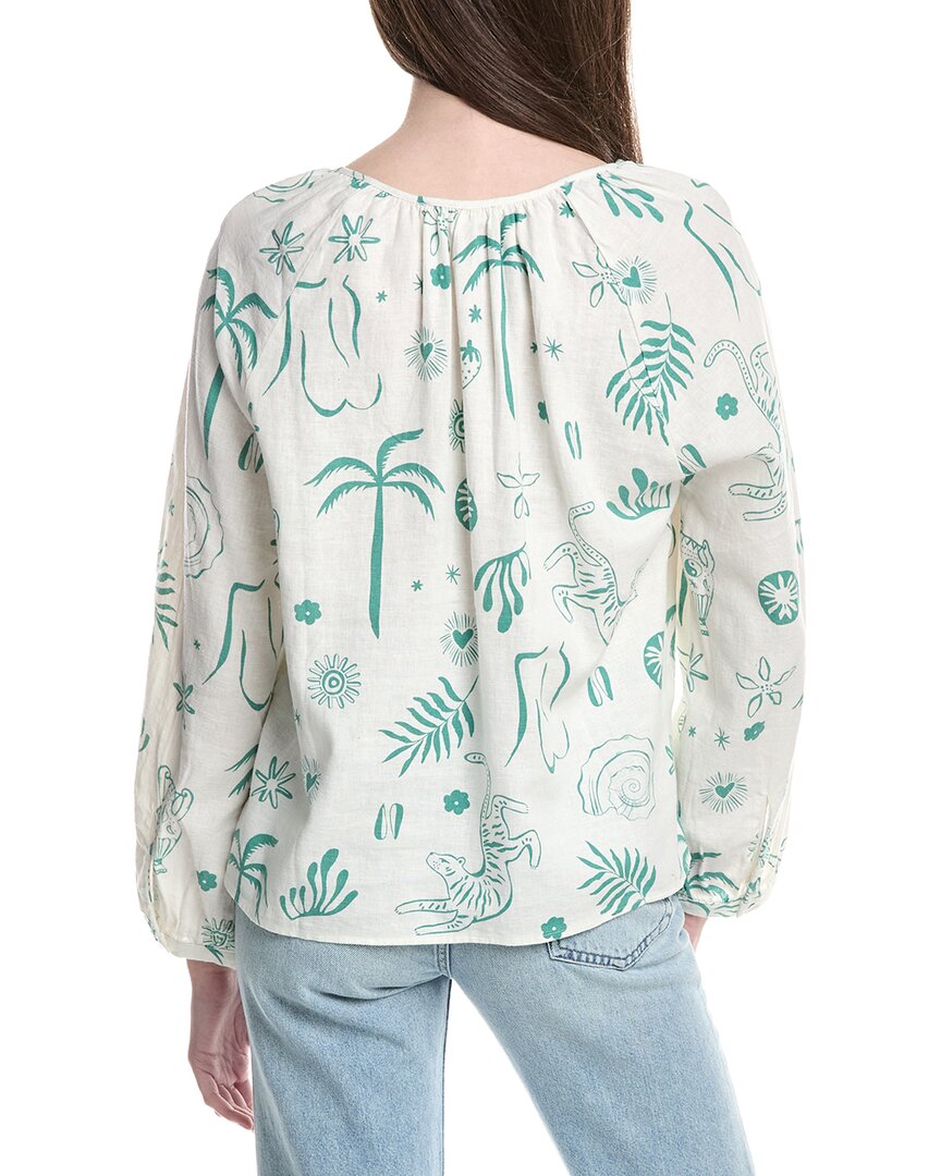 Electric & Rose Meridian Tie Linen-Blend Top