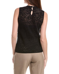 Lafayette 148 New York Sleeveless Knitted Lace Sweater