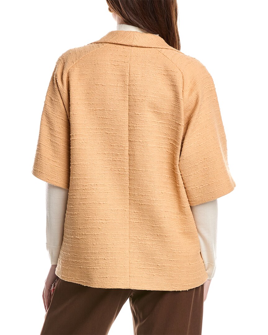 Lafayette 148 New York Wing Collar Short Sleeve Jacket