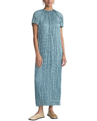 Lafayette 148 New York Short Sleeve Plisse Dress