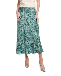 Lafayette 148 New York Bias Cut Flared Silk-Blend Maxi Skirt